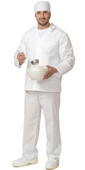 Костюм повара мужской белый - фото 14135