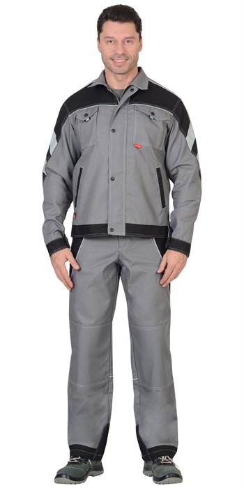 Куртка СИРИУС-ПЕКИН серый с черным пл. 275 г/кв.м - фото 15467