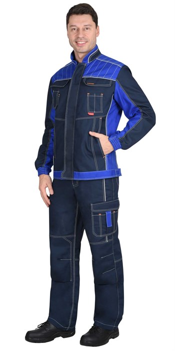 Куртка "СИРИУС-Престиж-Люкс"  синий с васильковым пл. 280 г/кв.м - фото 15848