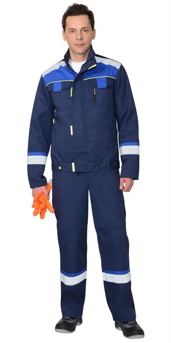 Куртка СИРИУС-БОСТОН т.синяя с васильковой и черной отделкой - фото 16404