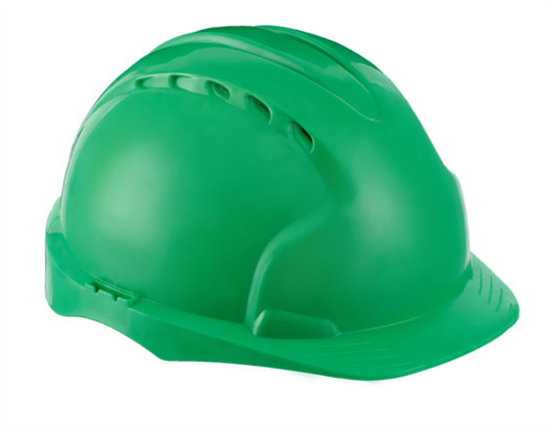 Каска защитная с вентиляцией (с храповиком), зеленая (10шт) - фото 20138
