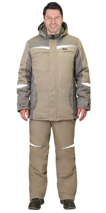 Костюм СИРИУС-ОЗОН куртка, брюки св.оливковый с т.оливковым - фото 22916