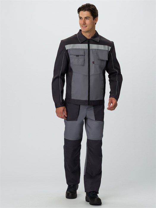 Куртка Лидер (тк.Балтекс,210), т.серый/св.серый - фото 24673