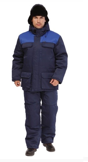 Костюм мужской утеплённый "Буря" синий (куртка и полукомбинезон) - фото 27887