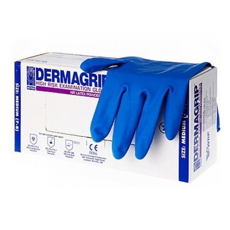 Перчатки Dermagrip High Risk латекс (25 пар в уп.) - фото 30157