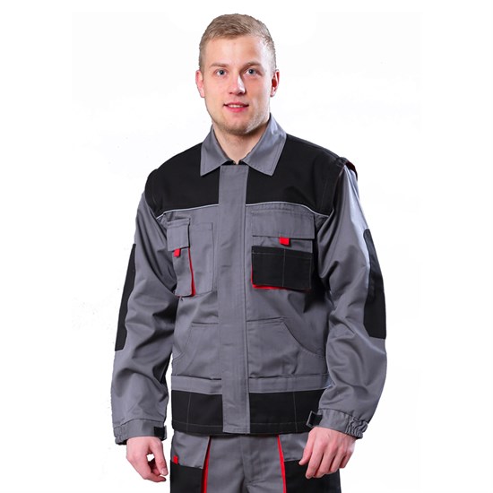 Куртка Хамертон, тк. смесовая, пл. 260г/кв.м, цв. серый с черным - фото 9145