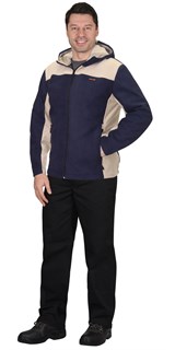 Куртка флисовая "СИРИУС-ТЕХНО" (флис дублированный) т.синяя с бежевым