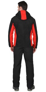 Куртка флисовая СИРИУС-ТЕХНО (флис дублированный) черная с красным - фото 14447