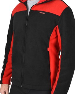 Куртка флисовая СИРИУС-ТЕХНО (флис дублированный) черная с красным - фото 14450