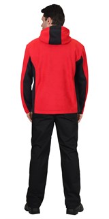 Куртка флисовая СИРИУС-ТЕХНО (флис дублированный) красная с черным - фото 14561
