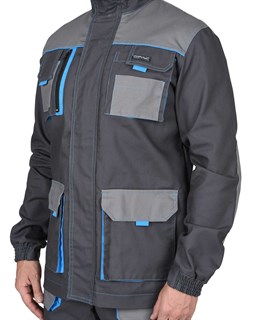 Куртка СИРИУС-ДВИН т.серый со ср.серым и голубой отделкой пл. 275 г/кв.м - фото 15023