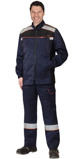 Костюм СИРИУС-ПРАКТИК СОП-50  куртка, брюки синий с черным СОП 50мм - фото 15222