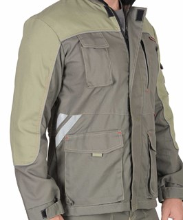 Костюм СИРИУС-Вест-Ворк куртка дл., брюки т.оливковый со св.оливковым пл. 275 г/кв.м - фото 15254