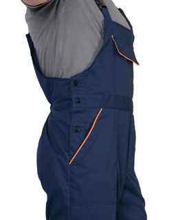 Костюм СИРИУС-МАСТЕР летний: куртка, полукомбинезон, темно-синий с оранжевой отделкой - фото 15325