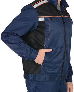 Костюм СИРИУС-ПРАКТИК-1 куртка, п/к т.синий с черным - фото 15790