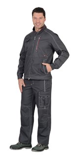 Костюм СИРИУС-АЛЕКС куртка, брюки т. серый - фото 16145