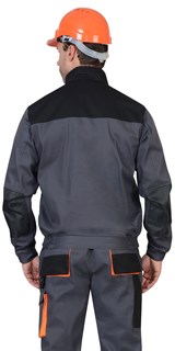 Куртка СИРИУС-МАНХЕТТЕН т.серый с оранж. и черным тк. стрейч пл. 250 г/кв.м - фото 16181