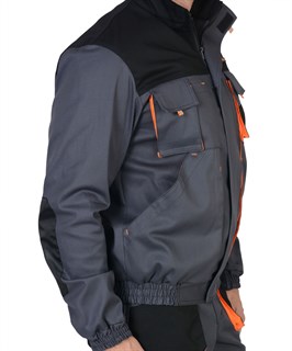 Куртка СИРИУС-МАНХЕТТЕН т.серый с оранж. и черным тк. стрейч пл. 250 г/кв.м - фото 16183