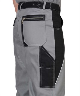 Костюм СИРИУС-ПЕКИН куртка кор., брюки серый с черным пл. 275 г/кв.м - фото 16244