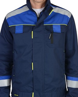Куртка СИРИУС-БОСТОН т.синяя с васильковой и черной отделкой - фото 16408