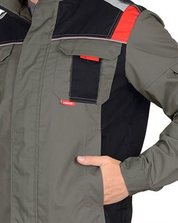 Куртка СИРИУС-СТАН оливковая с черным и красным - фото 16620