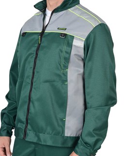 Костюм СИРИУС-ПРАКТИК-1 куртка, п/к зеленый со св. серым - фото 16766