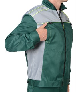 Костюм СИРИУС-ПРАКТИК-1 куртка, п/к зеленый со св. серым - фото 16768