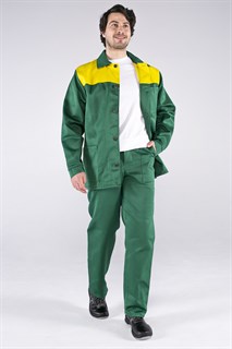 Костюм Стандарт (тк.Смесовая,210) брюки, зеленый/желтый - фото 18099