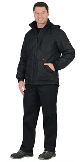 Куртка СИРИУС-ПРАГА-Люкс удлиненная с капюшоном, черный - фото 22409