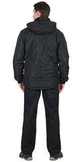 Куртка СИРИУС-ПРАГА-Люкс удлиненная с капюшоном, черный - фото 22410