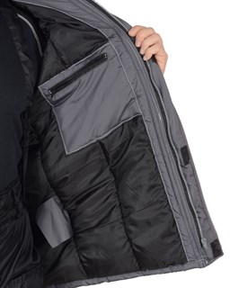 Куртка СИРИУС-АЛЕКС темно-серая с красной отделкой - фото 22430