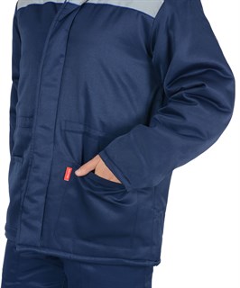 Куртка СИРИУС-БРИГАДИР мех. ворот, синяя с васильковым и СОП - фото 22801
