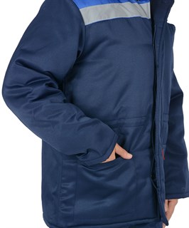 Куртка СИРИУС-БРИГАДИР мех. ворот, синяя с васильковым и СОП - фото 22802