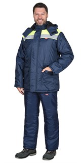Куртка СИРИУС-БРИГАДИР темно-синяя с неоновым и СОП - фото 22970