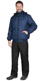 Куртка СИРИУС-ПРАГА-ЛЮКС короткая с капюшоном, темно-синяя - фото 22983