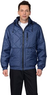 Куртка СИРИУС-ПРАГА-ЛЮКС короткая с капюшоном, темно-синяя - фото 22985