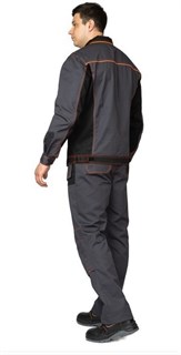 Костюм мужской "Бренд 2 2020" тёмно-серый/чёрный (куртка и полукомбинезон) - фото 23621
