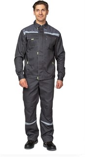 Костюм мужской летний "Профессионал 2 СОП" тёмно-серый/серый (куртка и полукомбинезон)