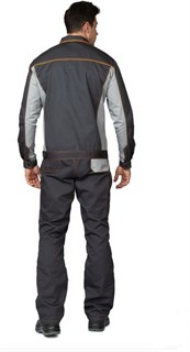 Костюм мужской "Бренд 2 2020" тёмно-серый/светло-серый (куртка и полукомбинезон) - фото 23728