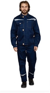 Костюм мужской "Профессионал 1" синий/бежевый (куртка и брюки) - фото 23795