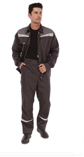 Костюм мужской "Профессионал 1" серый/серый (куртка и брюки) - фото 23799