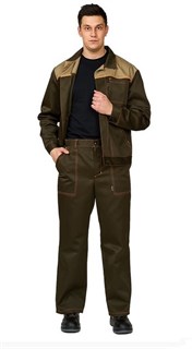 Костюм мужской "Молл" хаки/тёмно-бежевый (куртка и брюки) - фото 23812