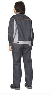 Костюм женский "Бренд 1" серый/серый из смесовой ткани (куртка и брюки) - фото 23831