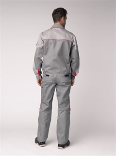 Костюм Союз-Профессионал-1 (тк.Балтекс,240) брюки, т.серый/св.серый/красный - фото 24657