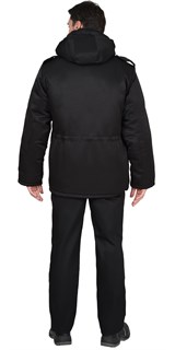 Куртка СИРИУС-БЕЗОПАСНОСТЬ зимняя удлиненная, черная - фото 24820