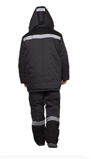 Костюм мужской утеплённый "Профессионал 2" тёмно-серый/чёрный (куртка и полукомбинезон) - фото 27658