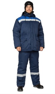 Куртка мужская утеплённая "Бригадир-М СОП" тёмно-синий/василёк - фото 27670