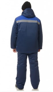 Костюм мужской утеплённый "Стандарт СОП" тёмно-синий/василёк (куртка и брюки) - фото 27699