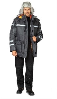 Куртка мужская утеплённая "Аляска Ультра" тёмно-серая - фото 27713