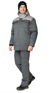 Костюм мужской утеплённый "Фаворит" тёмно-серый/светло-серый (куртка и полукомбинезон)
